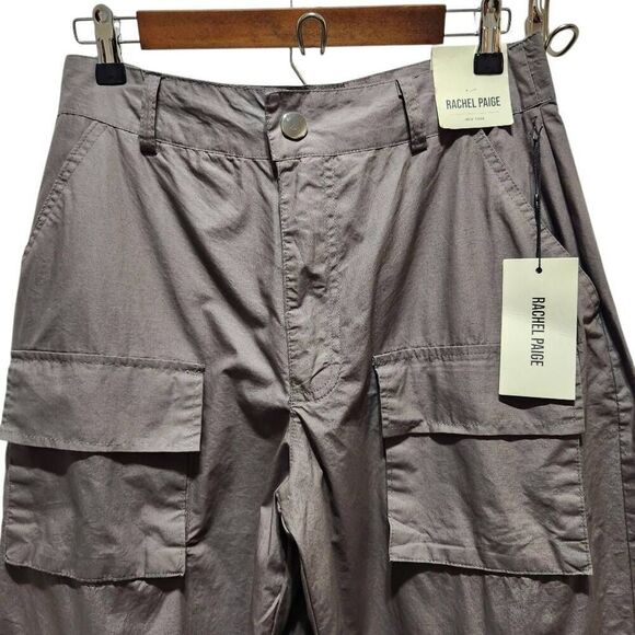 Rachel Paige cargo jogger pants gray medium cotton New - Picture 5 of 9